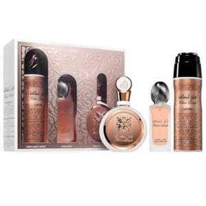 SET LATTAFA FAKHAR WOMEN ( 3 PC) 3.4 OZ EDP / 6.8 OZ PERFUME SPY / 1.7 OZ HAIRMIST