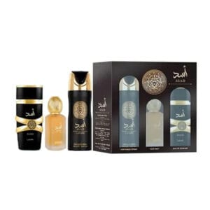 SET LATTAFA ASAD MEN ( 3 PC) 3.4 OZ EDP / 6.8 OZ PERFUME SPY / 1.7 OZ HAIRMIST