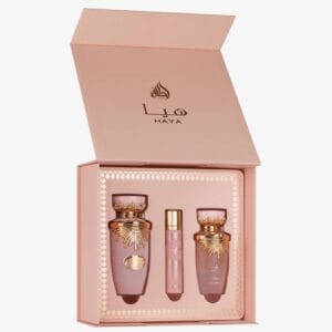 LATTAFA HAYA 3 PCS GIFTSET WITH 100ML EDP + 12ML TRAVEL SPRAY + 50ML HAIRMIST