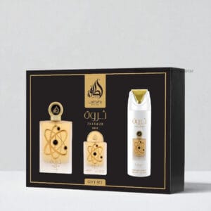 GIFT SET THARWAH GOLD WOMEN - 3 Piece Eau De Parfum Gift Set BY LATTAFA PRIDE
