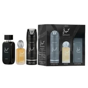 HAYAATI BLACK GIFT SET 3 PIECE Perfumed Spray + Hair Mist + 3.4oz Eau de Parfum